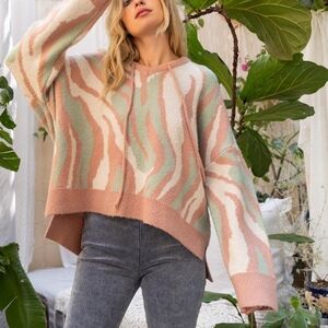 POL Pastel Pink and Mint Sweater